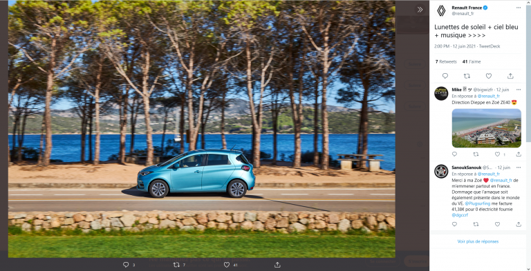 Illustration de l’avis : RENAULT ZOE – Internet