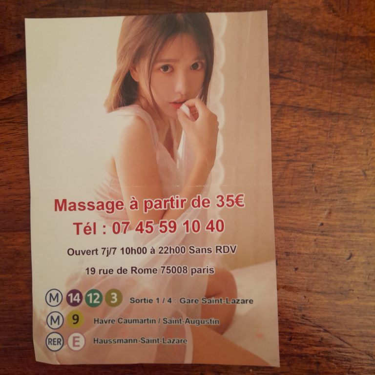 Illustration de l’avis : SALON DE MASSAGE – Imprimé