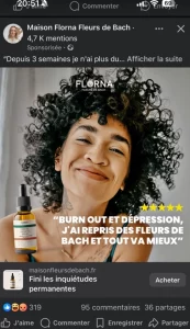 Publicité FLORNA FLEURS DE BACH